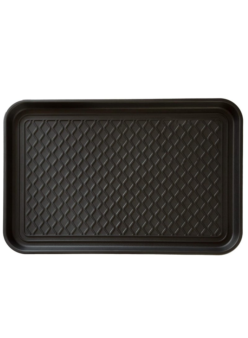 Bukela All-Weather Indoor/Outdoor Boot Tray - Weather-Resistant Hard Plastic Shoe Mat with Raised Edge for Entryways, Decks,(Black) - Image 1