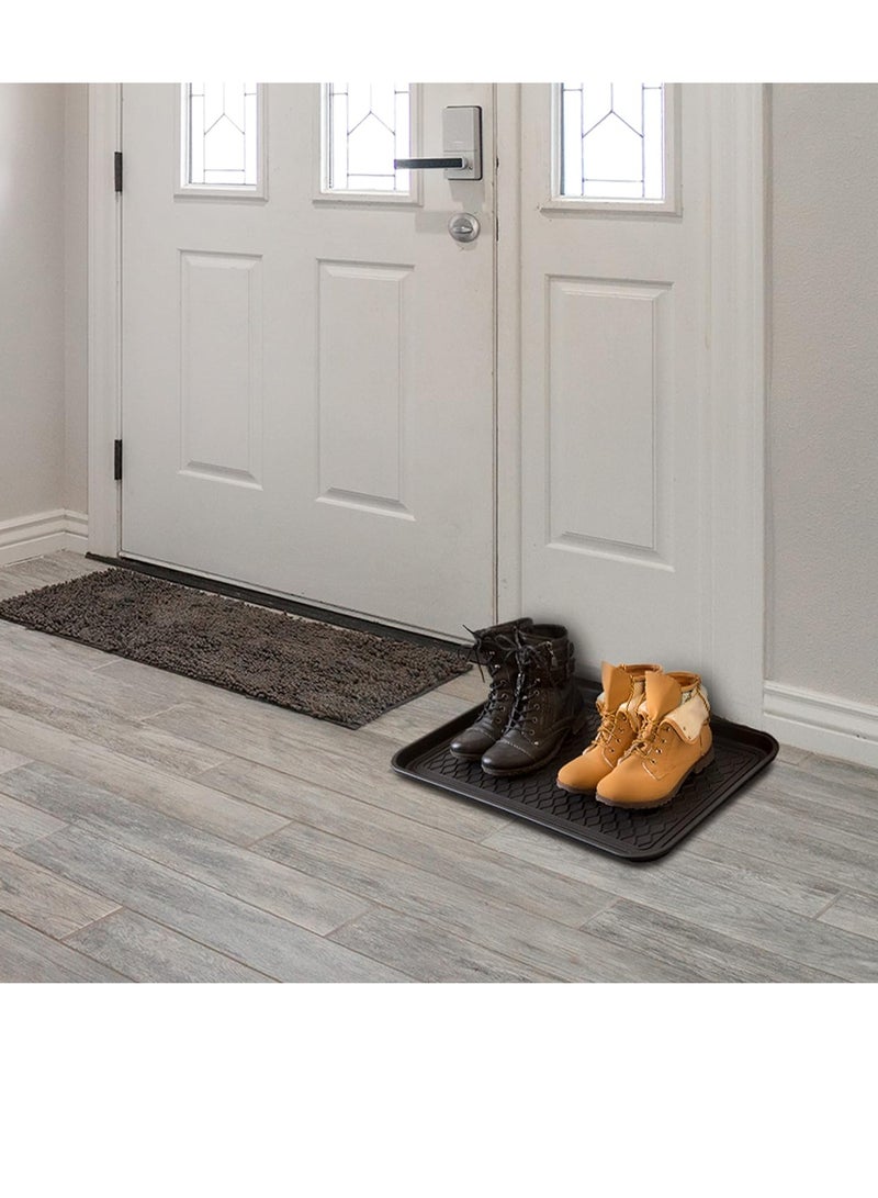 Bukela All-Weather Indoor/Outdoor Boot Tray - Weather-Resistant Hard Plastic Shoe Mat with Raised Edge for Entryways, Decks,(Black) - Image 2