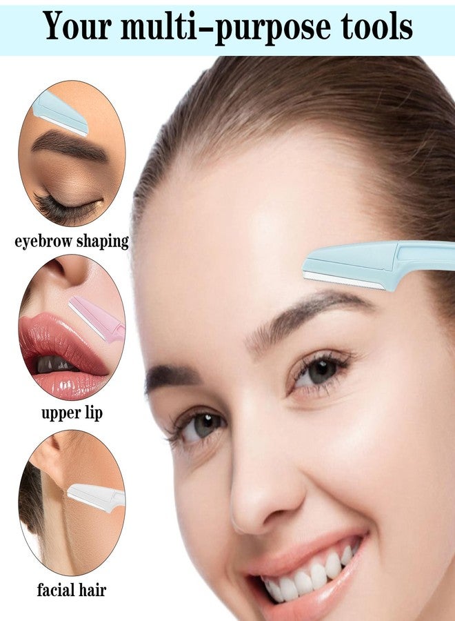 Guduling 9pcs Dermaplane Razors, Brow Razors for Women, Foldable Razor for Eyebrows, Eye Brow, Shaver, Facial Dermaplaning Tool for Women & Men Sensitive Skin 3 Colors - Image 3