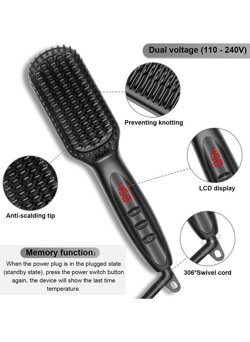Captaintech 3 In 1  Beard& Long Hair & Short Hair Straightener Brush For Men &Women  - Image 2