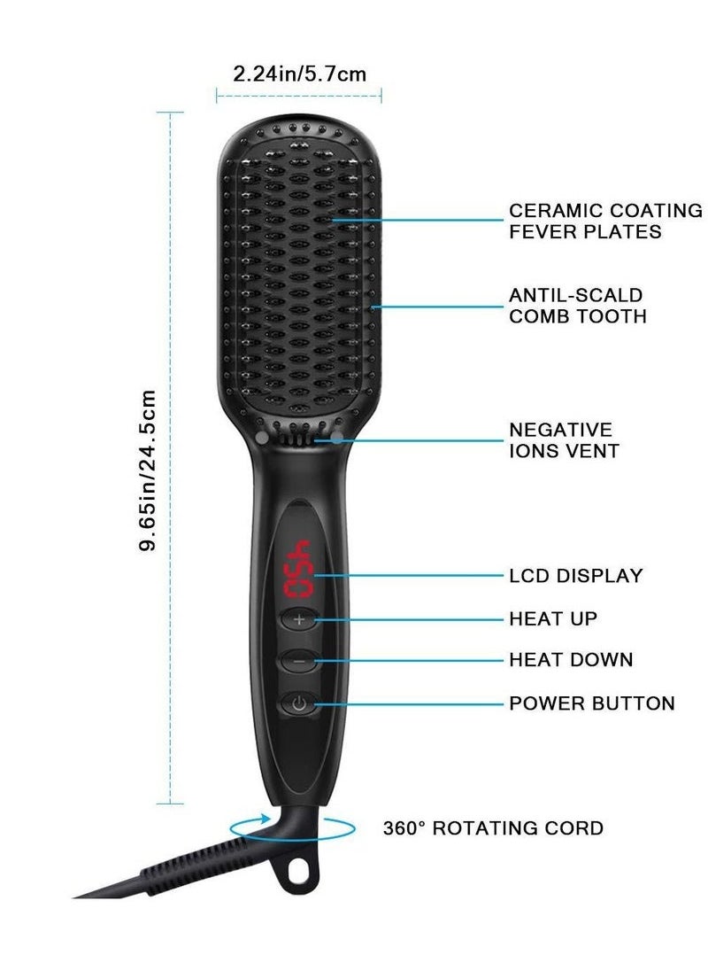 Captaintech 3 In 1  Beard& Long Hair & Short Hair Straightener Brush For Men &Women  - Image 4