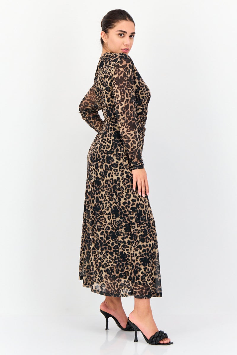 Kathy Ireland Women Animal Print Maxi Dress, Multicolor  - Image 3