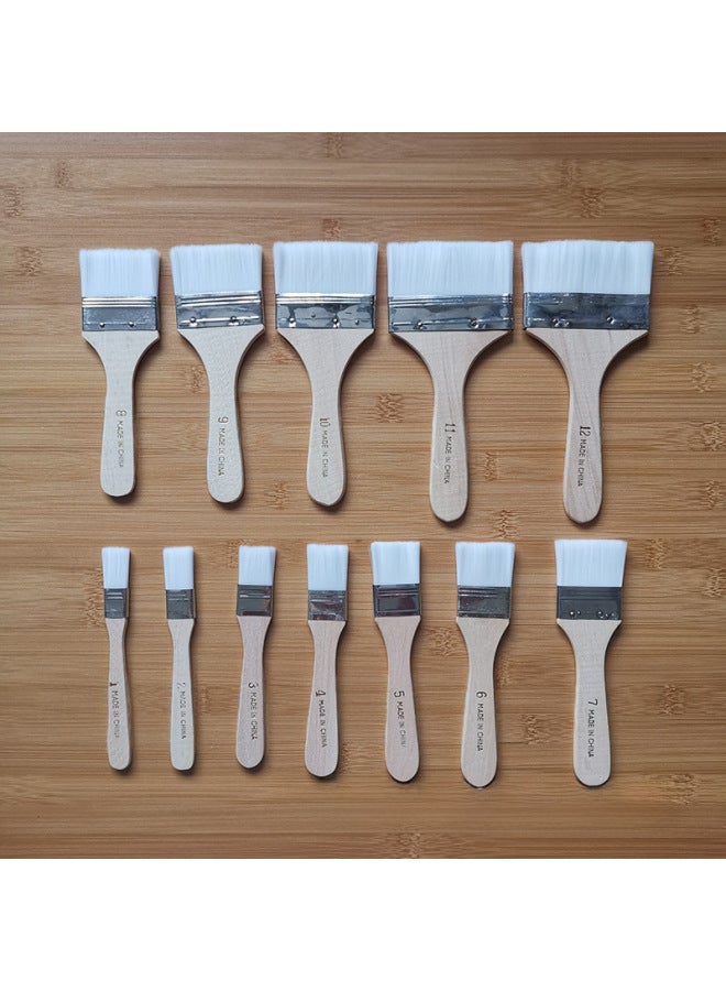 Chuangyi Brush 1-12 Nylon Oil Painting Brush Small Brush Oil Painting Brush Nylon Wool Brush Nylon Brush Barbecue Brush - Image 4