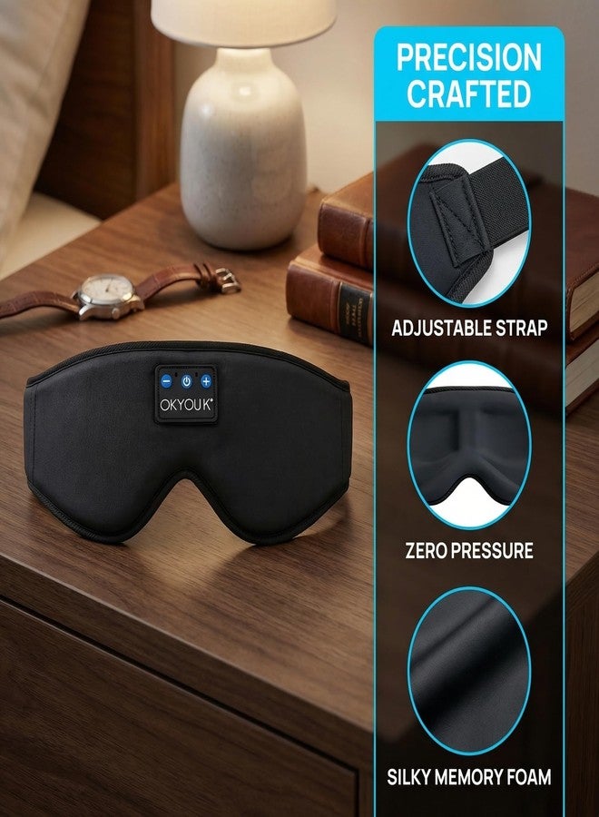 OKYOUK 2026 New Sleep Headphones Pro | Built-in White Noise Sleep Mask,75g Ultra-Light Bluetooth Eye Mask for All Face Shapes, Zero-Pressure Fit, Breathable Bamboo, 100% Blackout for Deep Sleep & Travel - Image 4
