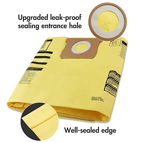SHOPVAC Shop-Vac 90671 Genuine Type H 5-to-8-Gallon High-Efficiency Disposable Collection Filter Bag 4 Pack, Yellow - Image 5