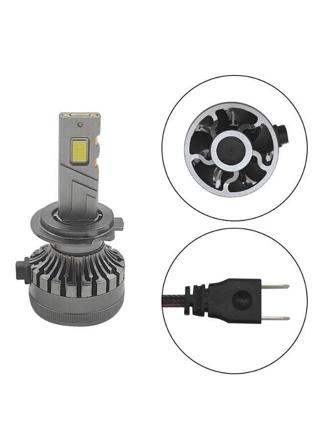 xozgdovg New car LED headlights with dual copper tubes H7 high power 120W high brightness spotlight automatic decoding headlight (1 unit/box) - Image 1