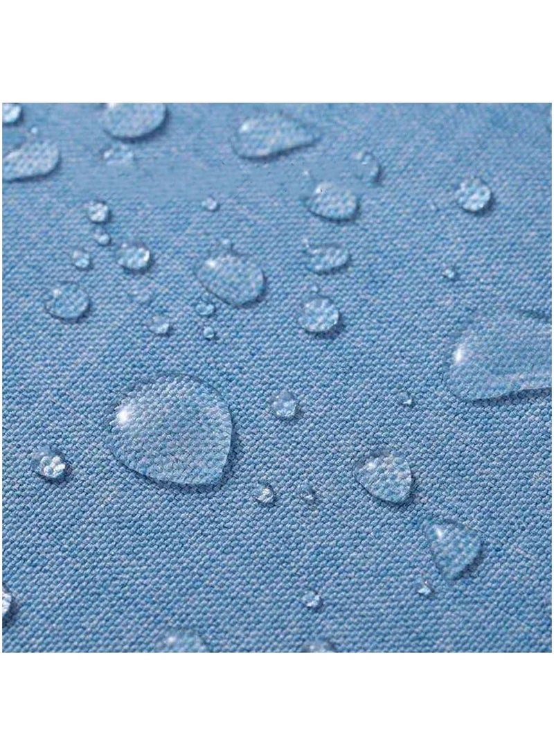 Rubik Waterproof Linen Style Shower Curtain with 12 Plastic Hooks for Bathroom, Durable Premium & Stylish Fabric (Blue, 180 x 180cm)  - Image 2