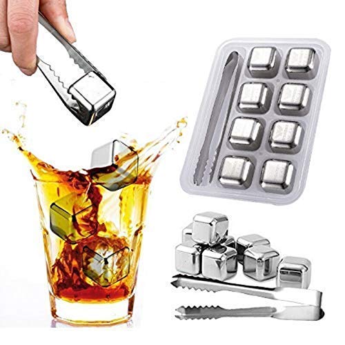 Vunexo Whiskey Stones Reusable Ice Cubes Whiskey Chilling Stones Stainless Steel Metal Beverage Chilling Rocks - Image 3