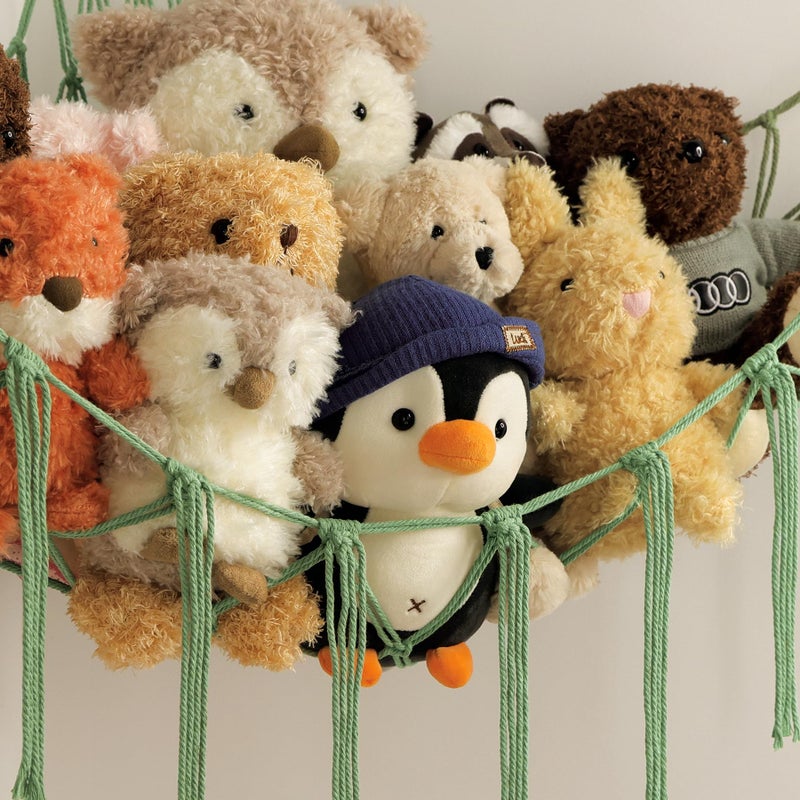 mirolam Stuffed Animal Hammock Corner Net for Toys Storage Hanging Stuff Animal Organizer Holder Matcha Green Room Bedroom Nursery Decor Organization - Image 5