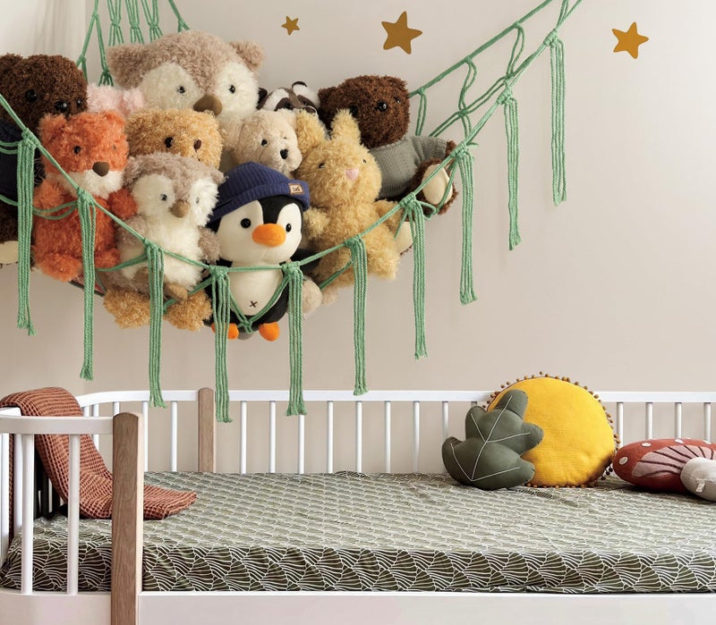 mirolam Stuffed Animal Hammock Corner Net for Toys Storage Hanging Stuff Animal Organizer Holder Matcha Green Room Bedroom Nursery Decor Organization - Image 2