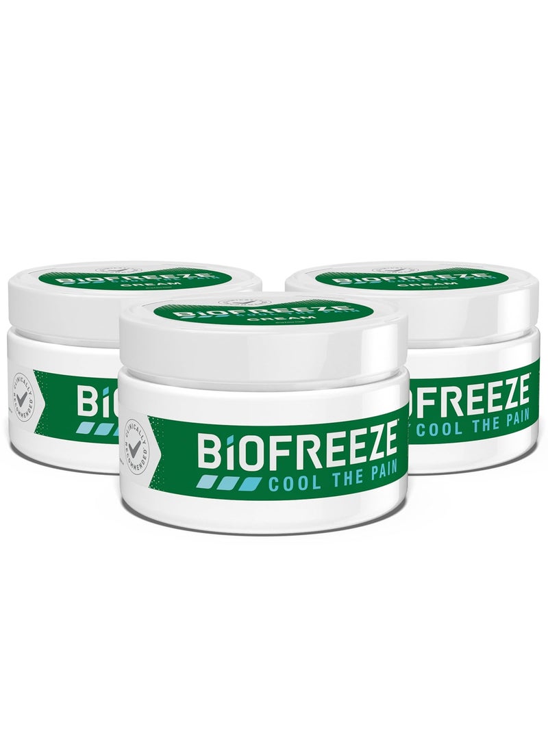 Biofreeze Biofreeze Pain Relief Cream, Arthritis Pain Reliver, Knee & Lower Back Pain Relief, Sore Muscle Relief, Neck Pain Relief, Pharmacist Recommended, FSA Eligible, 2 Pack (3 OZ Biofreeze Menthol Cream) 