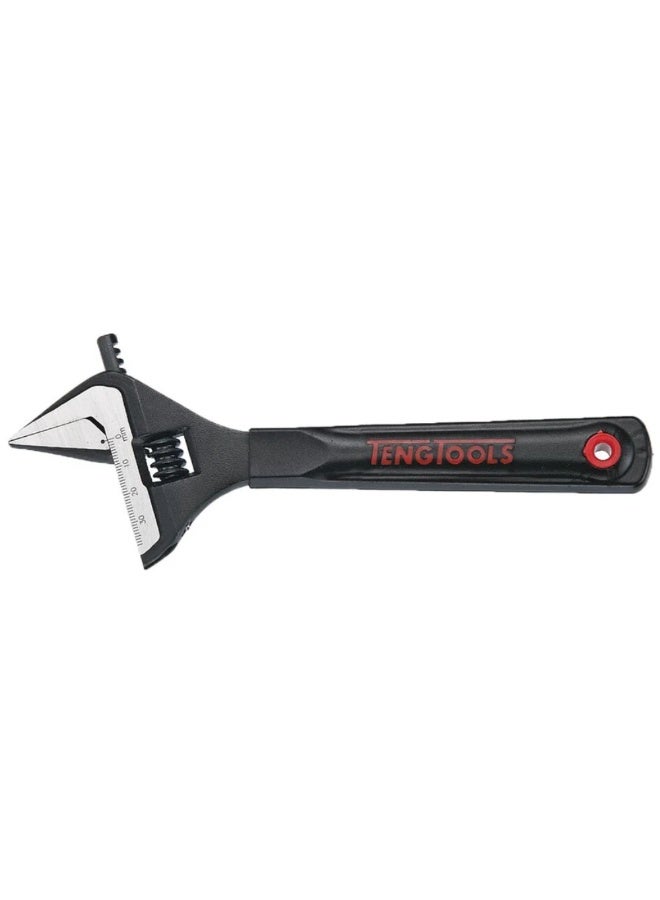 Adjustable Wrench Wide Jaw 200mm | 38mm Jaw Capacity | Chrome Vanadium Steel | Black Phosphate Finish | Bi-Material Comfort Grip