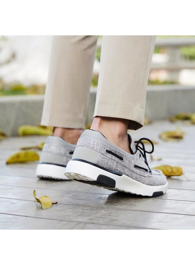 OrthoComfoot Men's Orthopedic Slip-On Loafers Walking Shoes: Casual Canvas Plantar Fasciitis Loafers with Arch Support, Comfortable Orthotic Shoes for Foot and Heel Pain Relief, W3-light Grey, 10 - Image 2