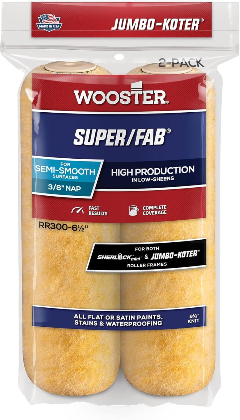Wooster 6-1/2" Jumbo-KOTER Super/FAB 3/8" 2PK MINI RLR - Image 1