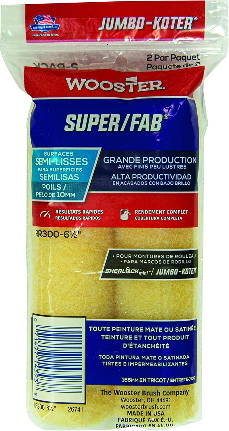 Wooster 6-1/2" Jumbo-KOTER Super/FAB 3/8" 2PK MINI RLR - Image 2