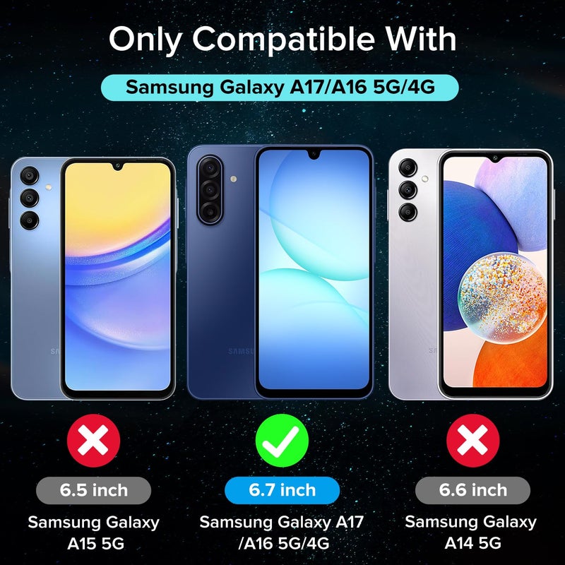 ivoler Screen Protector for Samsung Galaxy A17 5G/Galaxy A16 5G, Tempered Glass Film, Alignment Frame, Easy Installation, Anti-Scratch Case Friendly Clear HD Film, 6.7-inch, 2-Pack - Image 2