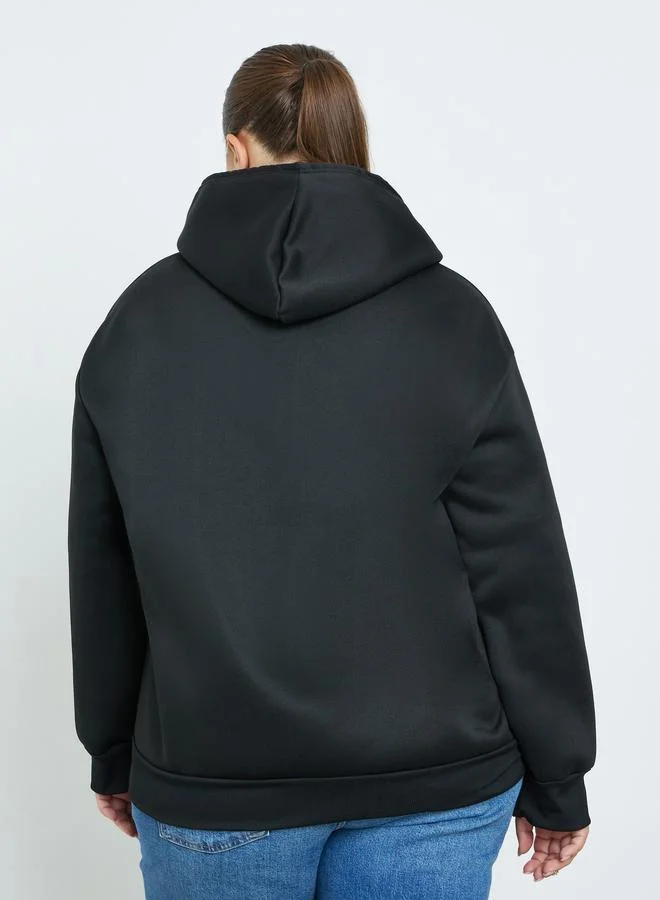 Styli Plus Size Black Oversized Hoodie