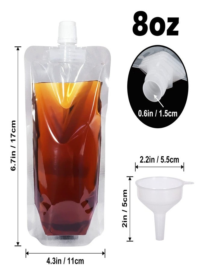 Keon Plastic Pouches - Leak-Proof, Reusable, Flexible Juice Bags, BPA-Free for Travel, Outdoor Sports, Concerts, Events (8OZ - 10PCS + 2 Funnels) - Image 5