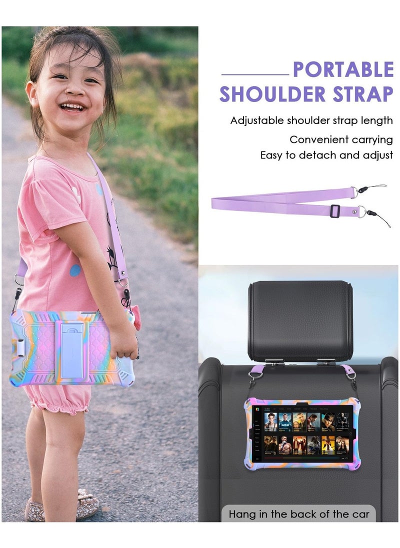 General - Silicone Case For Samsung Galaxy Tab A9 8.7-inch (SM-X110/ SM-X115/ SM-X117) Soft Rubber Case with Stylus Pen Shoulder Strap, Kids Case for Galaxy Tab A9 8.7-inch - Image 1