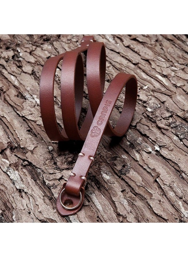 CANPIS Genuine Leather Camera Neck Shoulder Strap Compatible with Fujifilm Sony Olympus Panasonic Lecia Canon Nikon Mirrorless Compact Cameras (Brown, Retro Style, Slim Belt) - Image 3