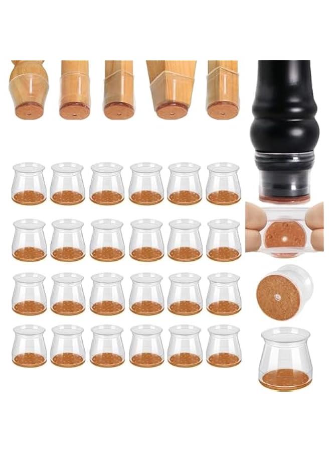 HOOKOR 24 Pcs Chair Leg Floor Protectors, Silicone Chair Leg Protectors for Hardwood Floors, High Elastic Chair Leg Caps Protect Wooden Floors from Scratching, Thick, Won't Tear, No Noise - Image 1