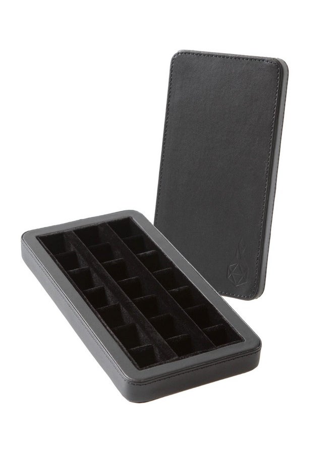 Forged Dice Co. Reliquary Standard Divided Dice Case With Dice Tray For Polyhedral Dice Sets 21 Feltlined Chambers Magnetic Lid Closure Metal Dice Storage Box Black  - Image 3
