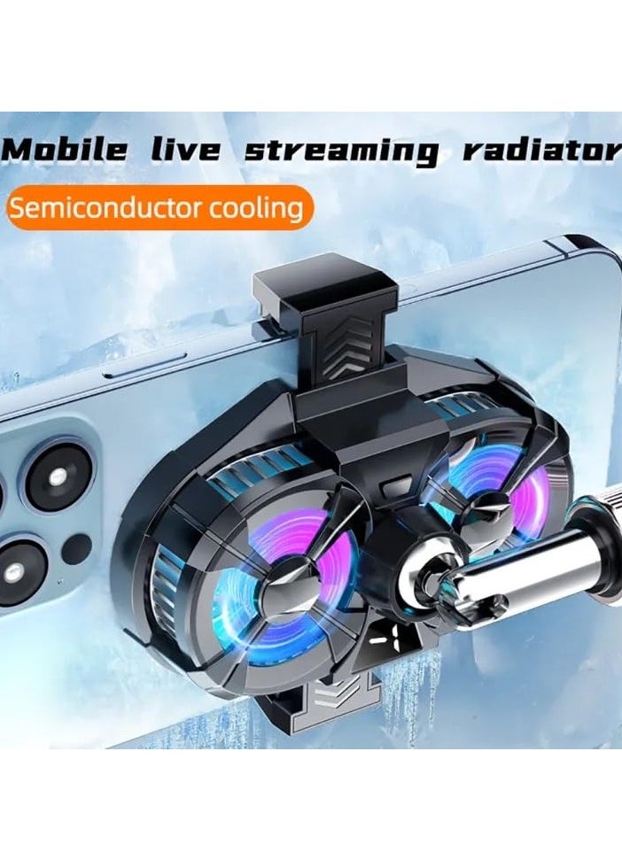 Arabest Dual Cooling Fan Cell Phone Cooler for Gaming Plug & Switch LED Display 3 Speed Fan with Phone Holder  - Image 4