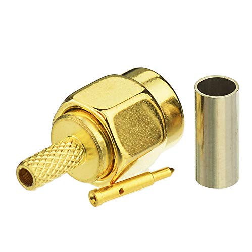 Eightwood 10pcs SMA Male Crimp RF Connector Gold-Plating for RG316 RG174 Cable - Image 3