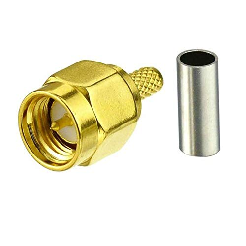 Eightwood 10pcs SMA Male Crimp RF Connector Gold-Plating for RG316 RG174 Cable - Image 4