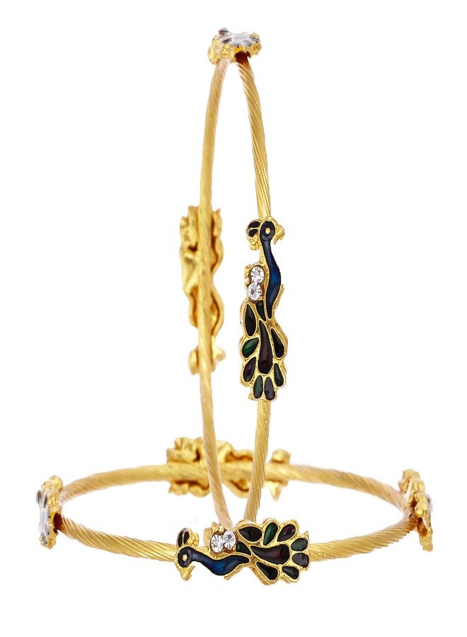 KENNICE Designer Gold-Plated Mangalsutra & Bangle Jewellery Set Combo For Women - Image 3