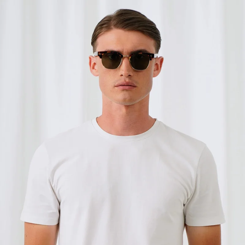 Explicit Poets Explicit Poets Unisex Donny Tortoise-Green Stylish Sunglasses, 19EP3