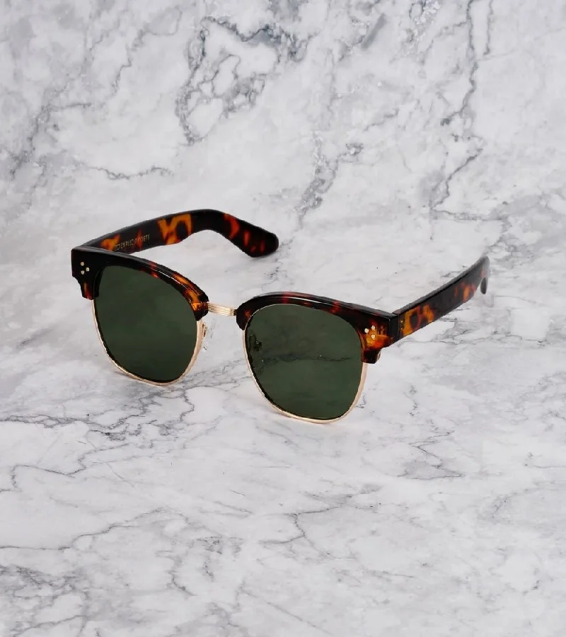Explicit Poets Explicit Poets Unisex Donny Tortoise-Green Stylish Sunglasses, 19EP3