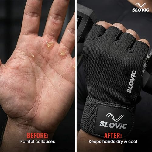 SLOVIC Gym Gloves for Men with Wrist Support Accessories | Padded Gym Gloves for Women for Weightlifting | Gloves for Gym Workout for Training | Exercise, Cycling Gloves, Bike Sports Gloves | X-Large - Image 3