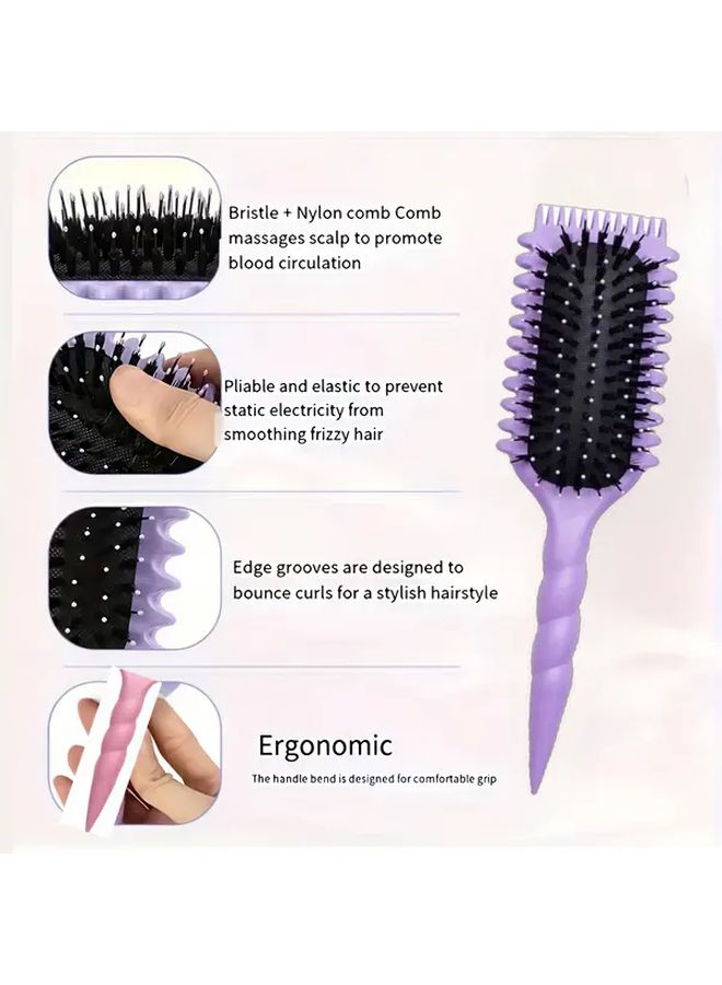 Black Curl Defining Brush For Volume Heavy Duty ABS Handle Salon Home Styling Tool - Image 3