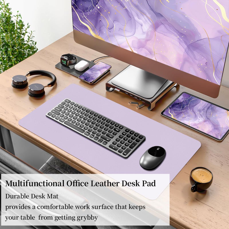 Bloss Purple Leather Desk Mat for Desktop,Desk Protector Pad Mats,Large Gaming Mouse Pad,Dual-Side Office Desks Mats for Keyboard and Mouse, Writing Pad for Office/Home.23.6"x 13.8" - Image 4