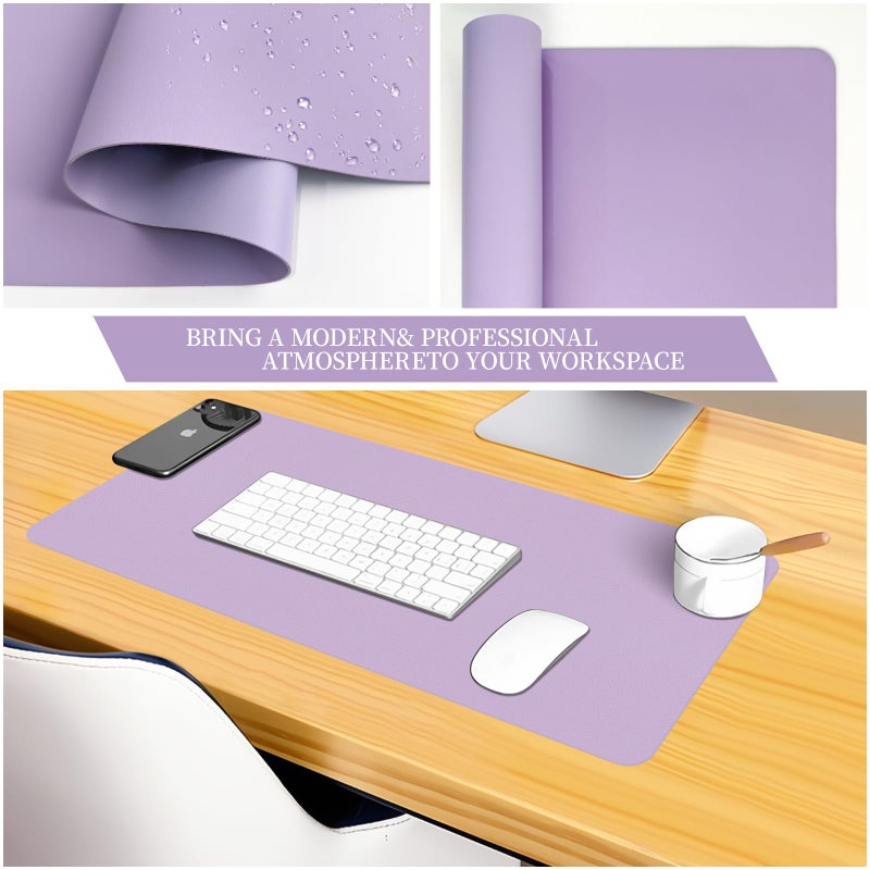 Bloss Purple Leather Desk Mat for Desktop,Desk Protector Pad Mats,Large Gaming Mouse Pad,Dual-Side Office Desks Mats for Keyboard and Mouse, Writing Pad for Office/Home.23.6"x 13.8" - Image 5