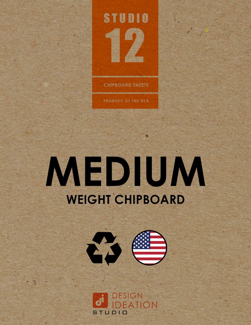 STUDIO 12 Medium Weight Chipboard Sheets. STUDIO 12 Brand. (8.5" x 11") .030” Thickness. (25 Sheets) - Image 1