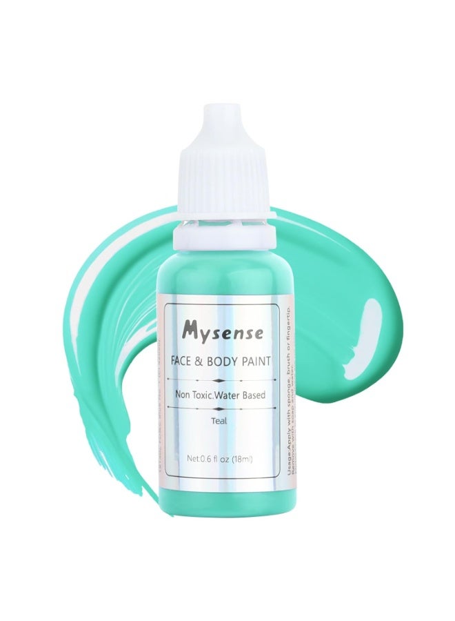 Mysense Mysense Teal Face Body Paint,Water Based Washable Face Paint,Non-toxic Cream Body Paint for Adults and Children Halloween Costume Special Effects Cosplay Makeup,0.6oz - Image 1
