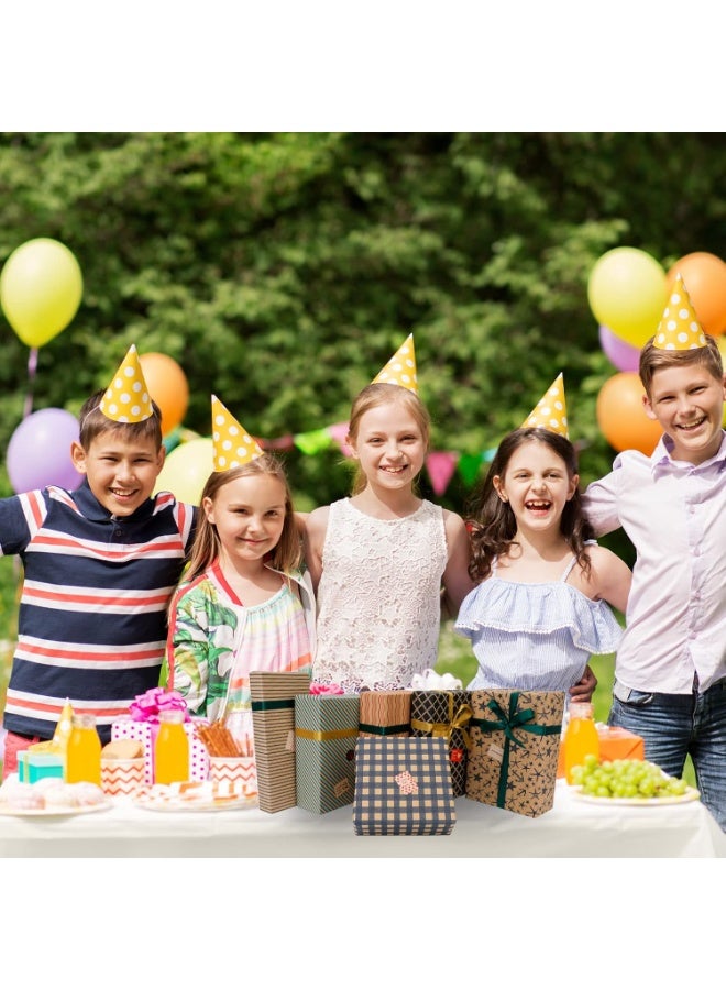 مجموعة من 6 ورقات تغليف هدايا كرافت مع ملصقات وشريط لاصق مزدوج الجوانب وشريط - 50 × 70 سم - مثالية لجميع المناسبات - Image 5