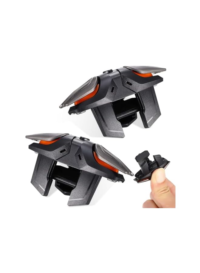 Green Tiger Game Trigger, 2025 Upgrade Version PUBG Mobile Trigger with Aim & Fire Triggers and 2 Pcs Gaming Finger Sleeves, 6 Finger Trigger Sensitive Shoot, Compatible with iPhone & Android Most Phones - Image 2