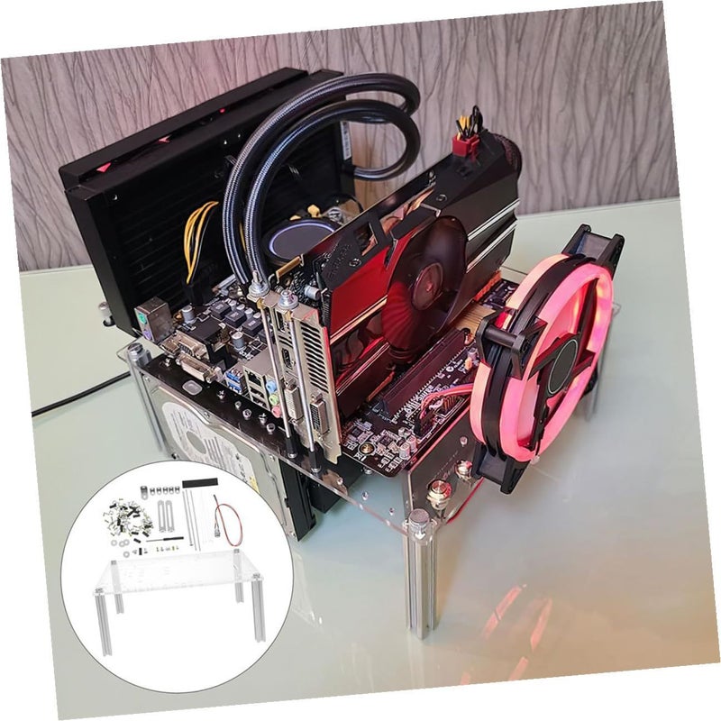 DOITOOL هيكل كمبيوتر مفتوح شفاف مع إطار قوس للوحات الأم من نوع Matx بتصميم مضغوط - Image 5