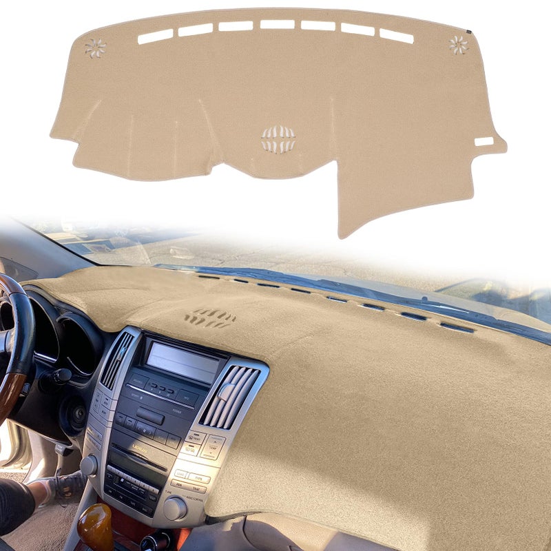 HanLanKa Dash Cover Custom Fit for 20042006 Lexus RX33020072009 RX350 20062008 RX400hDashboard Cover Mat Pad with Center Speaker HolesBeige