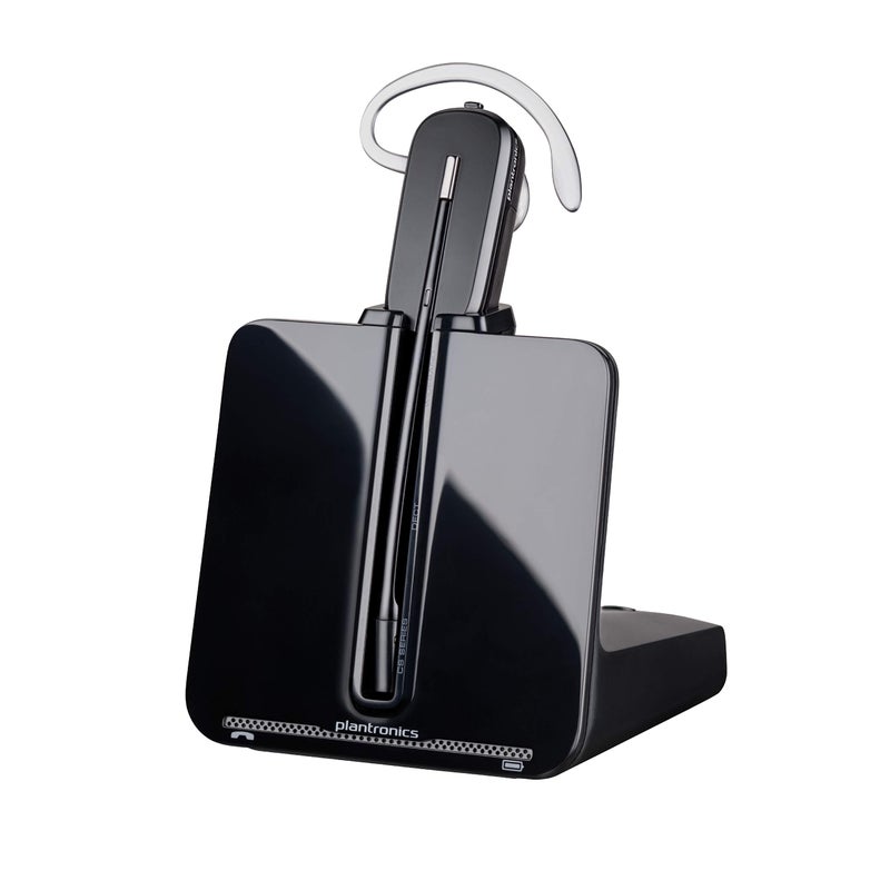 Poly Plantronics - CS540 Wireless DECT Headset (Poly) - Single Ear (Mono) Convertible (3 wearing styles) - Connects to Desk Phone - Noise Canceling Microphone - Image 1