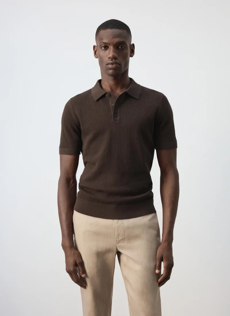Mango Man 100% Cotton Knitted Polo Structure