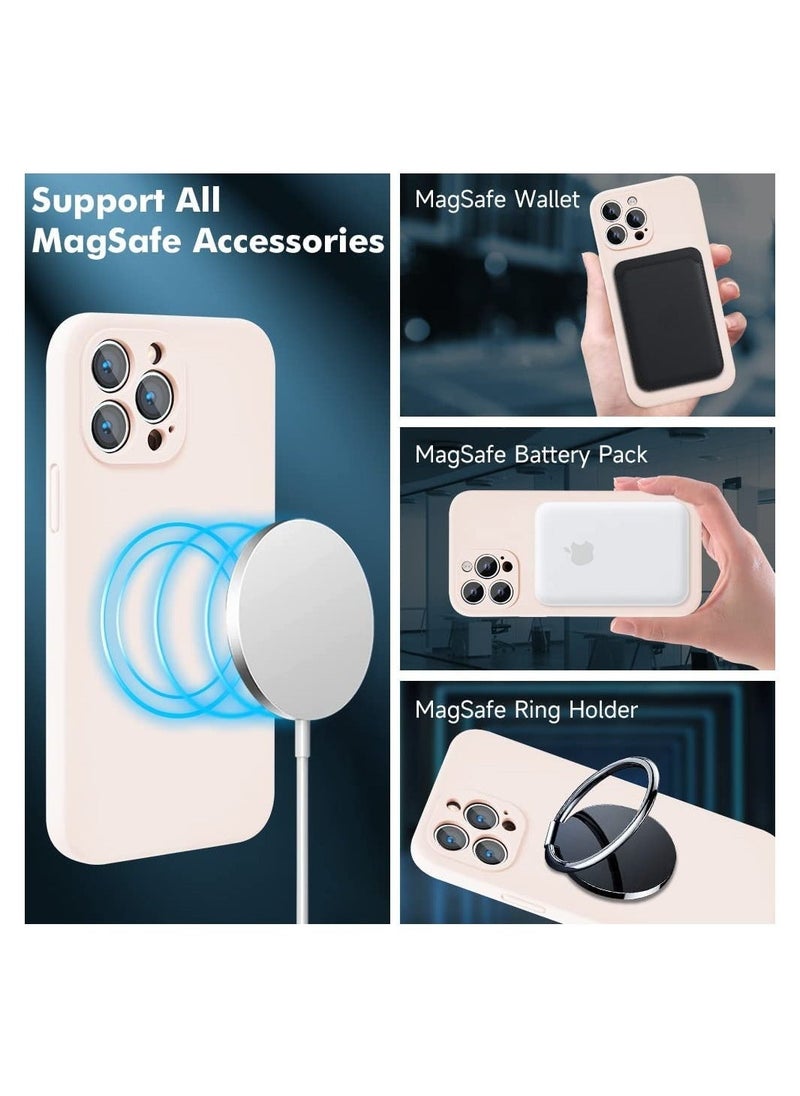 Raxoom Silicone Magnetic Case for iPhone 13 Pro Max with 2 Pack Tempered Glass Screen Protector Magsafe Case - Image 1