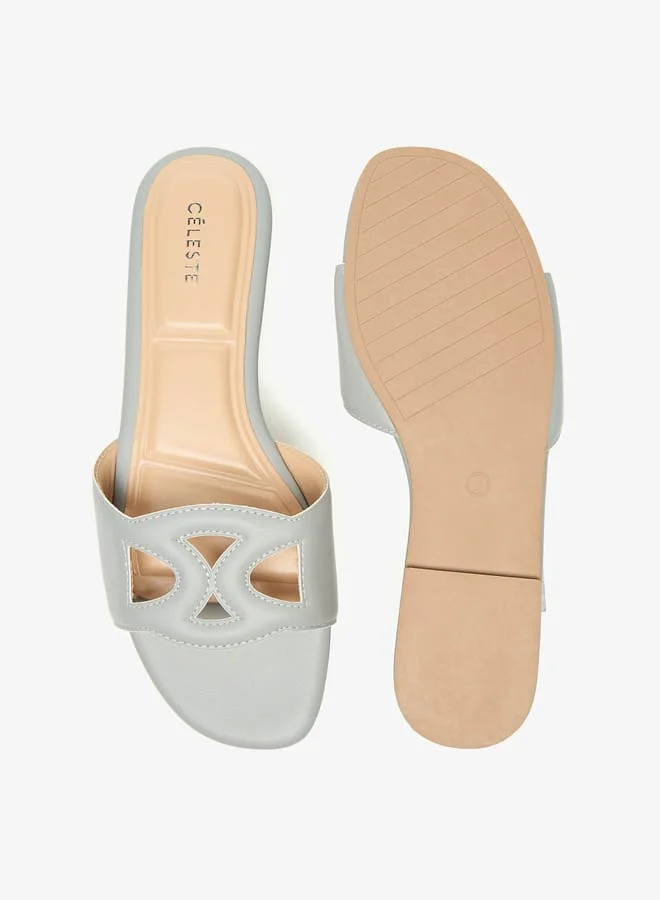 سيليست Women's Cutout Detail Slip-On Flat Sandals