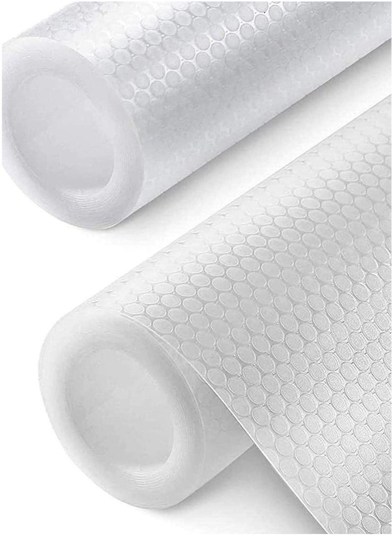 Arabest 2-Rolls Non-Slip Kitchen Liner Stain-Proof Shelf Liner For Drawers Roll PVC White - Image 1