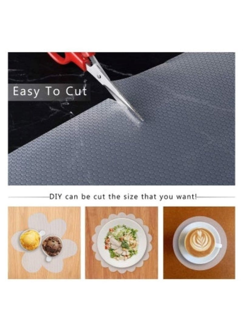 Arabest 2-Rolls Non-Slip Kitchen Liner Stain-Proof Shelf Liner For Drawers Roll PVC White - Image 5