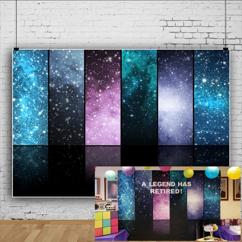 AOFOTO 10x7ft Vinyl Photography Background Universe Stars Constellations Planets Snoflakes Stage Backdrop for Party Adults Portraits Video Display Film Production Studio Prop Video Drapes