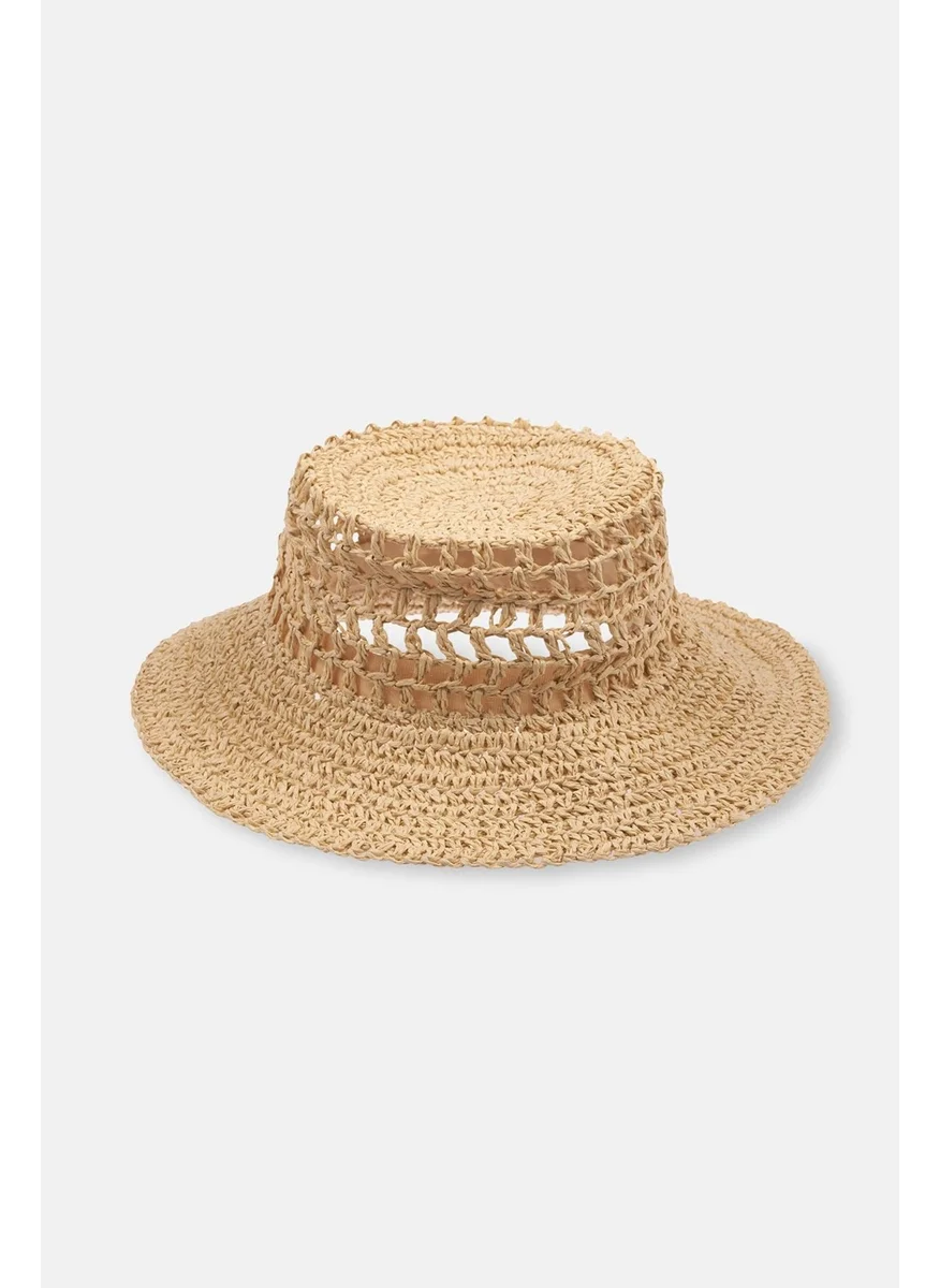 dagi Beige Perforated Straw Hat